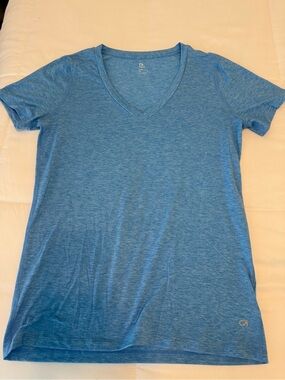 GAP Women's Heathered V-Neck Tee - Blue